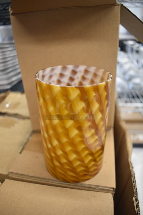 7 Amber Colored Light Shades. 3.5x3.5x5. 7 Times Your Bid! - Image 1 of 4