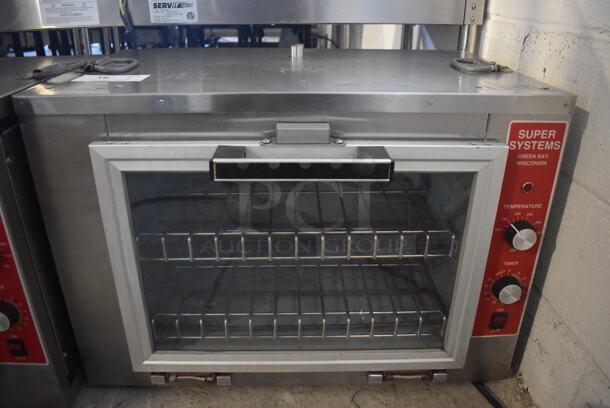 Super Systems NCO-2H Stainless Steel Commercial Countertop Electric Powered Oven w/ View Through Door and Thermostatic Controls. 120 Volts, 1 Phase. 28x18x21. Tested and Working!