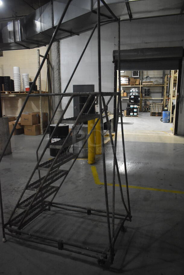 Louisville Gray Metal Portable Stairs on Commercial Casters. - Image 3 of 6
