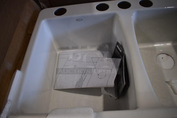 BRAND NEW IN BOX! Kohler 5873-5U-0 Deerfield Double Equal Drop In Sink. 33x22x9. Bays 14.5x16.5x9 - Image 4 of 7