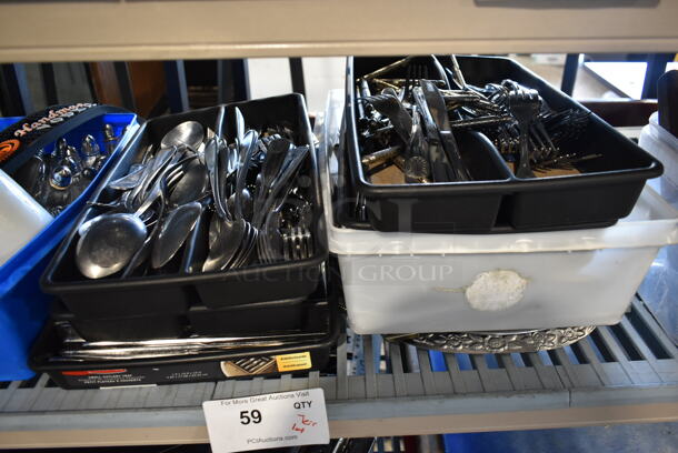 ALL ONE MONEY! Tier Lot of Various Items Including Silverware, Ceramic Soup Crocks and Bar Mat. - Image 3 of 5