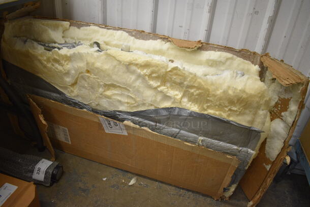 ALL ONE MONEY! Lot of 40x17 Glass Pane and 5 8" Metal Sneeze Guard Frames.  - Image 1 of 4