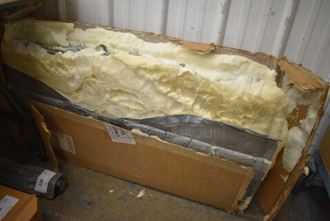 ALL ONE MONEY! Lot of 40x17 Glass Pane and 5 8" Metal Sneeze Guard Frames. 