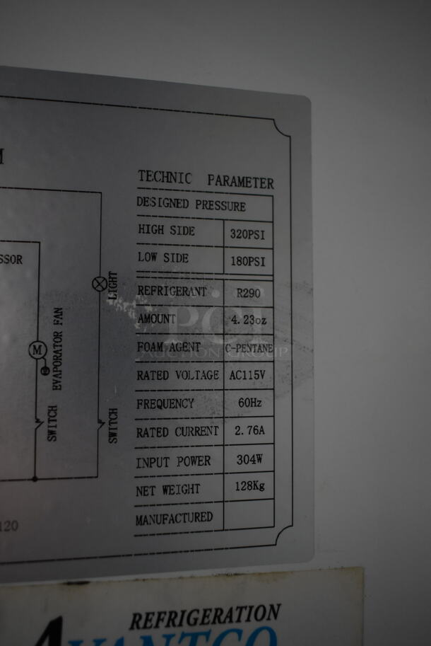 Avantco 178A23RHC Stainless Steel Commercial Single Door Reach In Cooler on Commercial Casters. 115 Volts, 1 Phase. Tested and Working! - Image 6 of 6