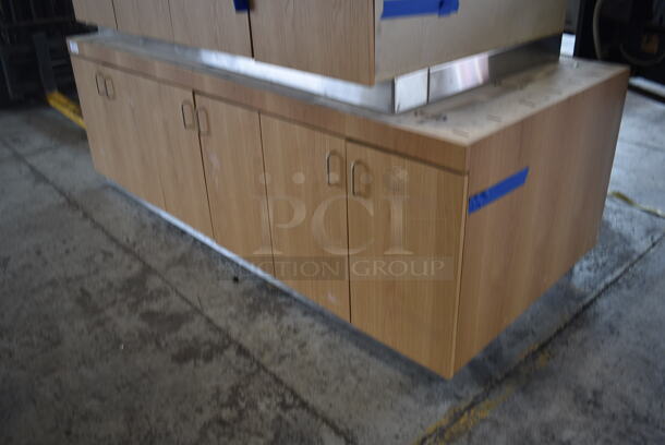 BRAND NEW! Wood Pattern 6 Door Counter. Missing Countertop. - Image 3 of 6
