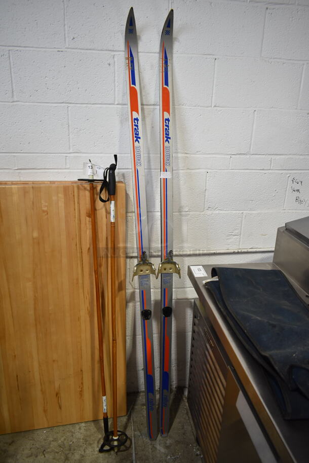 ALL ONE MONEY! Lot of 2 Trak Nowax Skis and 2 Hand Poles.  - Image 1 of 8