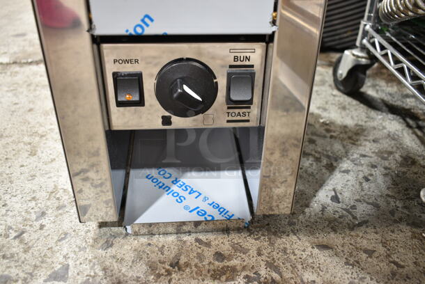 BRAND NEW SCRATCH AND DENT! 2016 Milantoast US18011 Stainless Steel Commercial Countertop Rotary Toaster. 120 Volts, 1 Phase.  - Image 4 of 6