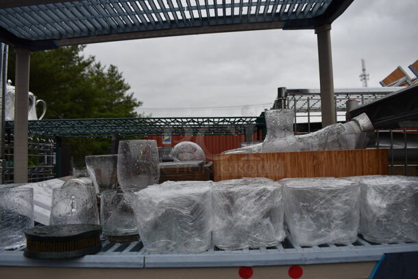 ALL ONE MONEY! Lot of 4 Tiers of Various Smallwares Including Glasses, Baking Pans. Does Not Include Shelving Unit - Image 3 of 7
