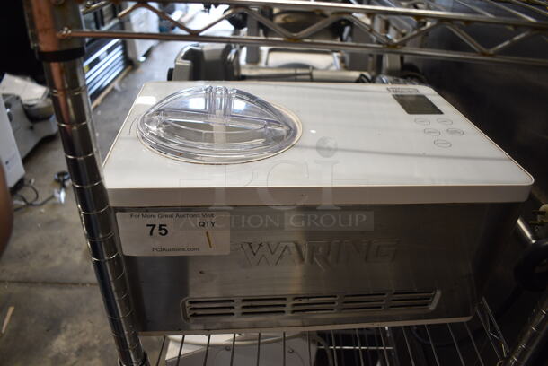 Waring WCIC20 Stainless Steel Commercial Countertop Ice Cream Maker. 120 Volts, 1 Phase.  - Image 2 of 5