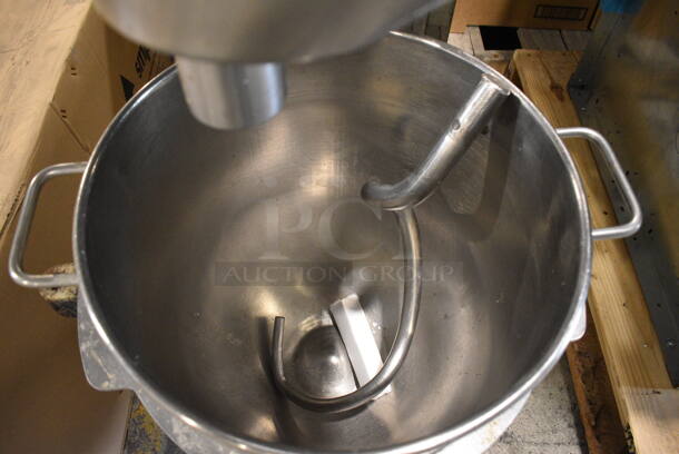Varimixer Welbilt Model W40 Metal Commercial Floor Style 40 Quart Planetary Mixer w/ Stainless Steel Mixing Bowl and Dough Hook Attachment. 208/230 Volts, 3 Phase. 22x34x37 - Image 3 of 5