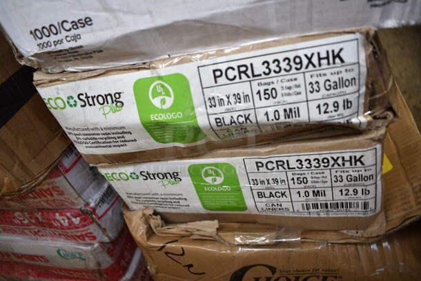 PALLET LOT of 35 BRAND NEW Boxes Including 6 Box 612W65 Choice Insulated Foil Sandwich Wrap Sheets 14" x 16" - 1000/Case, 2 Box 129MCS38B Choice 38 oz. Black Rectangular Microwavable Heavy Weight Container with Lid 8 3/4" x 6 1/4" x 2" - 150/Case, 2 Box 612CAKE8SQ Baker's Lane 8" Square Foil Cake Pan - 500/Case, 2 Box 407WRCB1812 Choice 18" x 12" x 1 3/4" Wood Cutting Board with Rounded Edges, 2 Box EcoStrong Plus PCRL3339XHK 33 Gallon 1 Mil 33" x 39" Linear Low Density Medium-Duty Black Can Liner / Trash Bag - 150/Case, 4 Box 130WFORKWP Choice Individually Wrapped Medium Weight White Plastic Fork - 1000/Case, 130HBKCUTFW Visions Individually Wrapped Black Heavy Weight Plastic Fork - 1000/Case, 548252113 Amefa 252000B000113 Royal 8 13/16" High Carbon Stainless Steel Serrated Edge Steak Knife with Pakkawood Handle - 6/Case, 5013858HVY Lavex Hercules 55 Gallon Black Can Liner, Dart SafeSeal 8 oz. Plastic Tamper-Resistant, Tamper-Evident Bowl with Dome Lid - 240/Case, 124BA1040S American Metalcraft BA1040S 10 1/4" Round Stainless Steel Basting Cover, 831741 Cinnamon Buns Clam Containers, 795PTOWHT4 Choice White Microwavable Folded Paper #4 Take-Out Container 7 3/4" x 5 1/2" x 3 1/2" - 160/Case, 130BKFSNSPH Visions Heavy Weight Black Wrapped Plastic Cutlery Pack with Napkin and Salt and Pepper Packets - 500/Case. 35 Times Your Bid! - Image 7 of 12