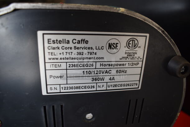 BRAND NEW SCRATCH AND DENT! Estella 236ECEG26 Metal Commercial Countertop Espresso Bean Grinder w/ Hopper. 110/120 Volts, 1 Phase. Tested and Working! - Image 8 of 8