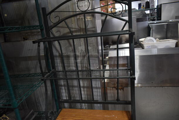 Black Metal Display Unit w/ Wood Pattern Countertop.  - Image 2 of 3