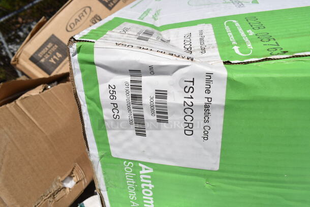 PALLET LOT of 18 BRAND NEW Boxes Including 433B1BGC Choice 1 lb. Natural Kraft Paper Bag - 500/Case, TS12CCRD, 760FFMEDSQWH Choice 5.5 oz. Medium White Paper Scoop / Tray - 1000/Case, Dart S6BWB Spoons, 600LEGALV451 Regency Legs. 18 Times Your Bid!  - Image 6 of 12
