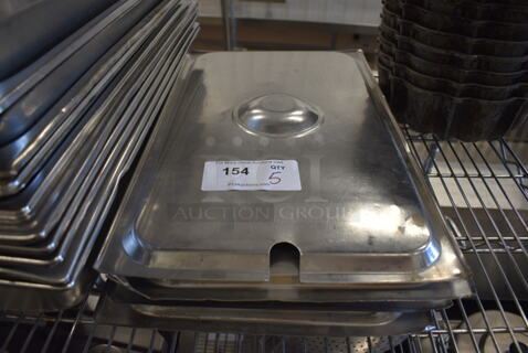 5 Stainless Steel Full Size Drop In Bin Lids. 5 Times Your Bid!