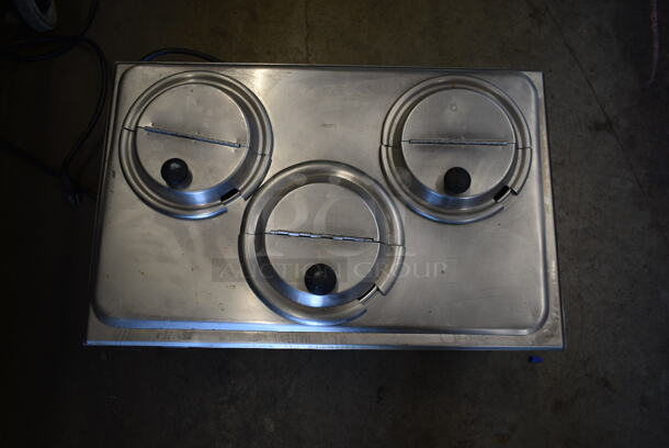APW Wyott W-3Vi Stainless Steel Commercial Countertop Food Warmer w/ Lids and Adapter. 120 Volts, 1 Phase. Tested and Powers On But Does Not Get Hot - Image 3 of 7