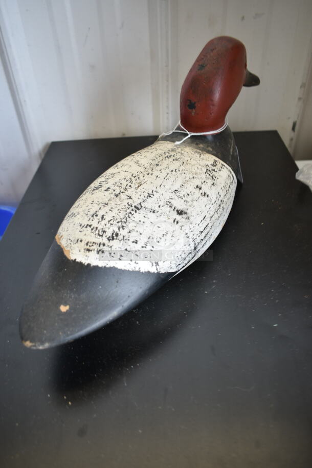 VINTAGE Hand Carved Brune Redheaded Canvasback Drake Duck Decoy - Image 3 of 4