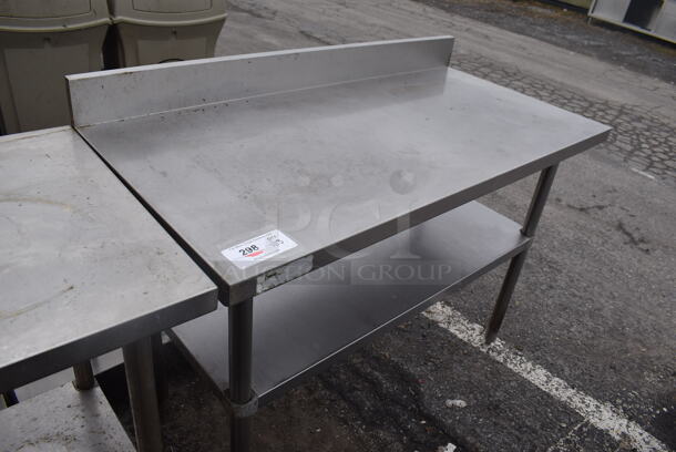 Stainless Steel Table w/ Back Splash and Under Shelf. 48x24x36 - Image 4 of 4