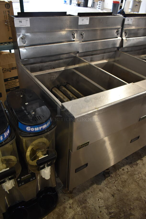 Pitco Frialator SG18 Stainless Steel Commercial Floor Style Natural Gas Powered 75 Pound Capacity Deep Fat Fryer on Commercial Casters. 140,000 BTU. - Image 4 of 6