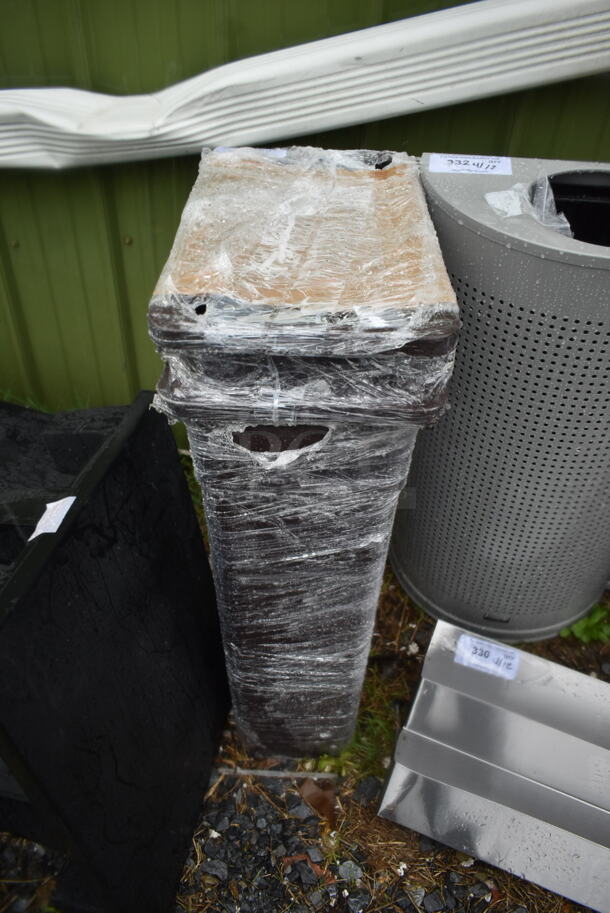 2 BRAND NEW SCRATCH AND DENT! Poly Slim Jim Trash Cans. 2 Times Your Bid! - Image 2 of 4