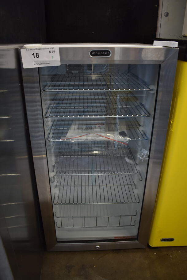 BRAND NEW SCRATCH AND DENT! Whynter BR-1281WS Commercial Stainless Steel Undercounter Beverage Cooler With 120 Can Capacity And Steel Racks. 115V. Tested And Working!  - Image 1 of 5