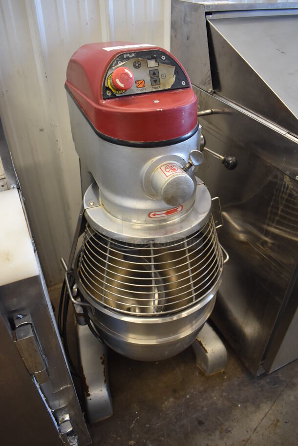 Axis AX-M30 Metal Commercial Floor Style 30 Quart Planetary Dough Mixer w/ Stainless Steel Mixing Bowl, Bowl Guard and Dough Hook Attachment. 110 Volts, 1 Phase. 22x25x44. Tested and Does Not Power On - Image 6 of 9