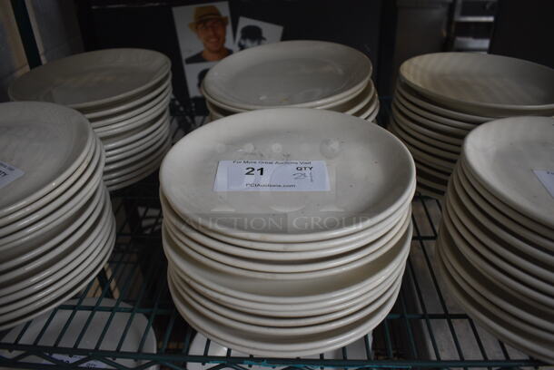 24 White Ceramic Plates. 9x9x1 24 Times Your Bid! - Image 1 of 3