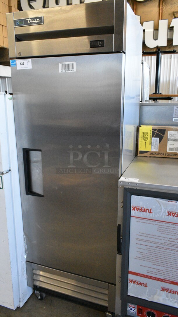 2021 True T-19F-HC Stainless Steel Commercial Single Door Reach In Freezer w/ Poly Coated Racks on Commercial Casters. 115 Volts, 1 Phase. Tested and Working! - Image 2 of 6