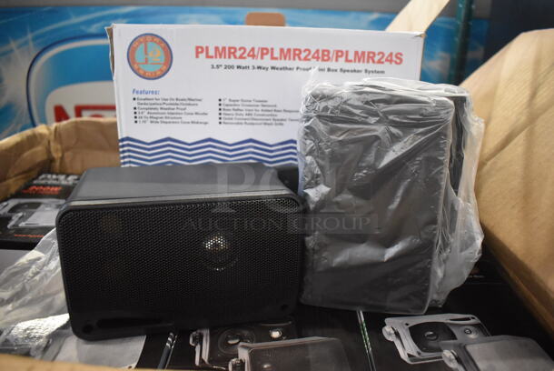 8 BRAND NEW IN BOX! Sets of 2 Pyle PLMR24B 3 Way Mini Box Speakers. 6x3.5x3.5. 8 Times Your Bid! - Image 1 of 7