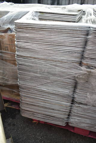 102 Metal Baking Pans; Full Size and Half Size. 102 Times Your Bid!