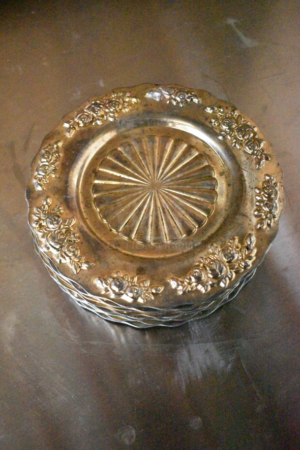 ALL ONE MONEY! Lot of Metal Long Trays, Round Metal Saucers.  - Image 2 of 5