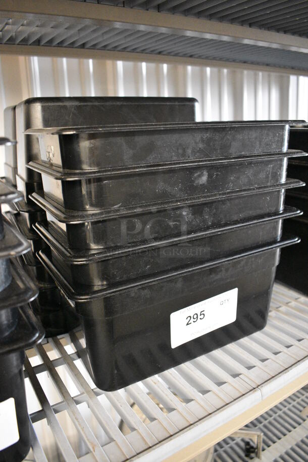ALL ONE MONEY! Lot of 17 Cambro Black Poly 1/3 Size Drop In Bins! 1/3x6 - Image 2 of 3
