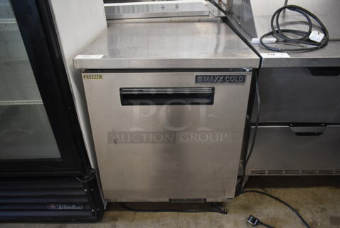 Maxx Cold MXCF27U Stainless Steel Commercial Single Door Undercounter Freezer on Commercial Casters. 115 Volts, 1 Phase. Tested and Powers On But Does Not Get Cold