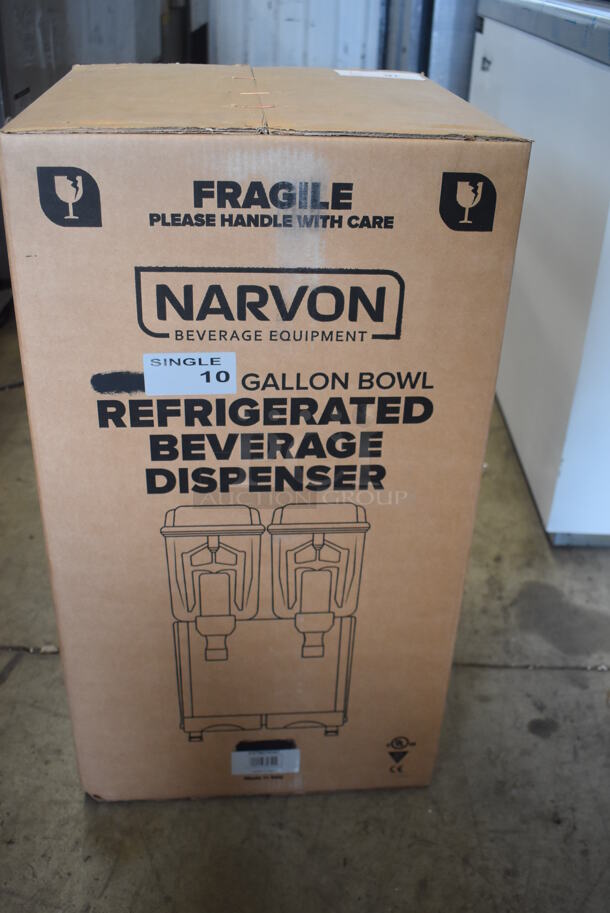 BRAND NEW IN BOX! Narvon MEGA 140S 378D10G1 Stainless Steel Commercial Single 10 Gallon Bowl Refrigerated Beverage Dispenser. 120 Volts, 1 Phase. Tested and Working! - Image 2 of 4