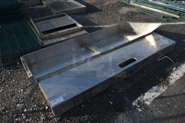 ALL ONE MONEY! Lot of 2 Various Stainless Steel Pieces; Cutting Board Frame and Prep Table Piece. 72x15x7, 72x27.5x14.5