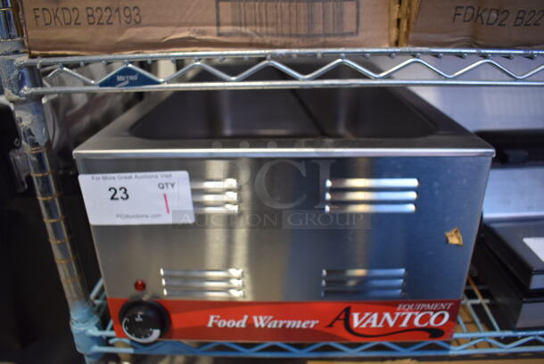 Avantco 177W50 Stainless Steel Commercial Countertop Food Warmer. 120 Volts, 1 Phase. 14.5x23x10. Tested and Working!