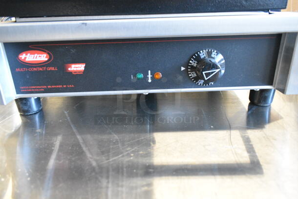 BRAND NEW SCRATCH AND DENT! Hatco MCG14G Multi Contact Panini Sandwich Grill with Grooved Cast Iron Plates - 13 3/4" x 9" Cooking Surface - 120 Volts, 1 Phase. Tested and Working! - Image 3 of 5