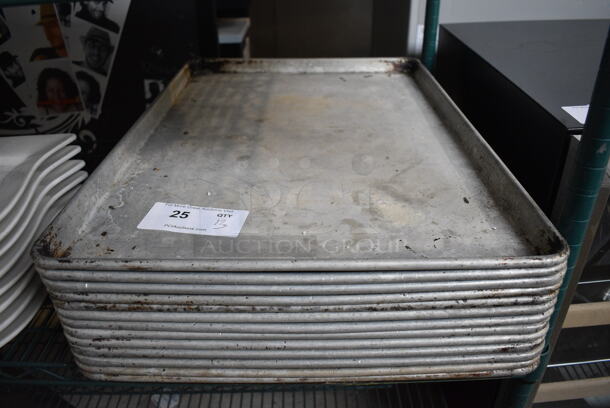 13 Metal Full Size Baking Pans. 18x26x1. 13 Times Your Bid!