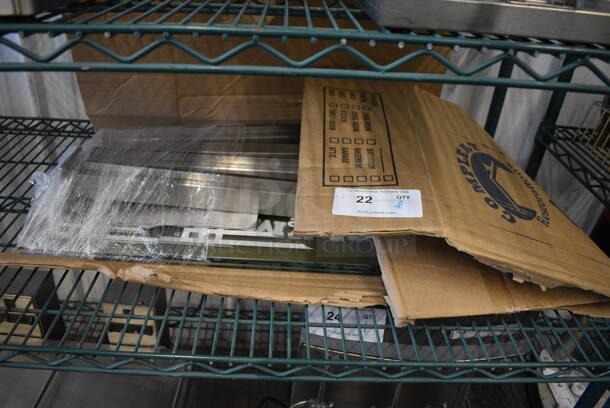 ALL ONE MONEY! Lot of Glass Panes and Metal Frame Pieces to Jimmy Johns Sneeze Guard. Includes 24x14, 31x14 - Image 4 of 4
