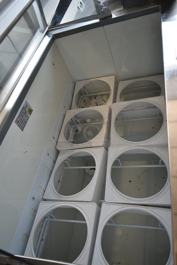 BRAND NEW SCRATCH AND DENT! 2023 Avantco 178CPW47HC Stainless Steel Commercial Ice Cream Dipping Cabinet w/ Ice Cream Tub Collars. 115 Volts, 1 Phase. Tested and Working! - Image 3 of 9