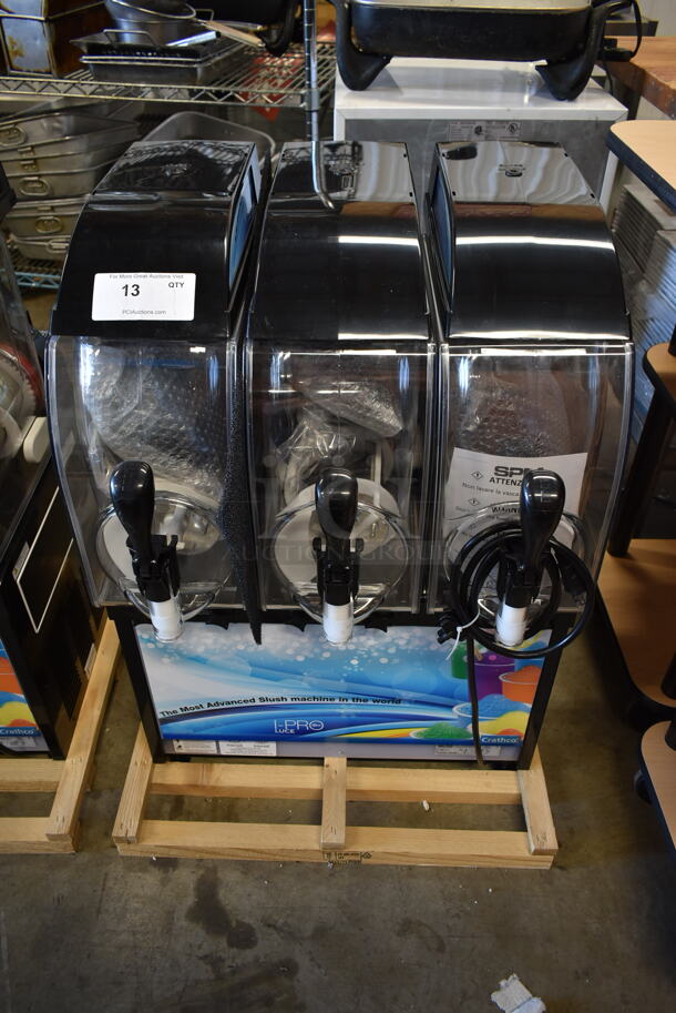 BRAND NEW! 2021 SPM I-PRO 3 E L Stainless Steel Commercial Countertop 3 Hopper Slushie Machine. 115 Volts, 1 Phase. Stock Pictures Used - Image 1 of 8