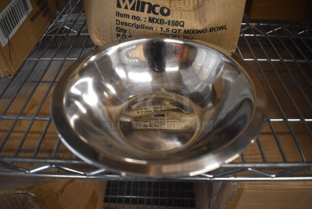 3 Boxes of 12 BRAND NEW! Winco MXB-150Q Stainless Steel Bowls. 8x8x2. 3 Times Your Bid! - Image 1 of 3