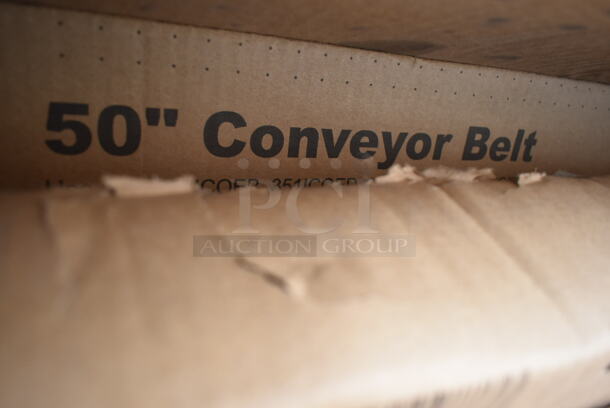 BRAND NEW SCRATCH AND DENT! Cooking Performance Group 35150BELT Stainless Steel 50" Extended Conveyor Belt for Pizza Oven. - Image 2 of 4