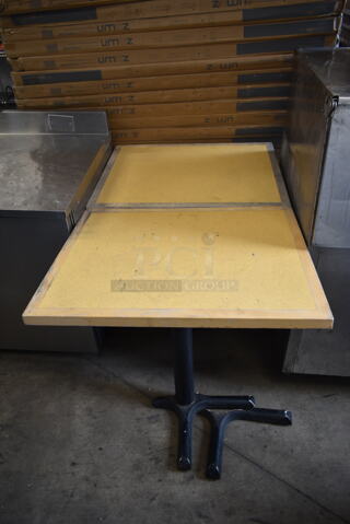 2 Dining Height Tables on Black Metal Table Bases. 2 Times Your Bid!