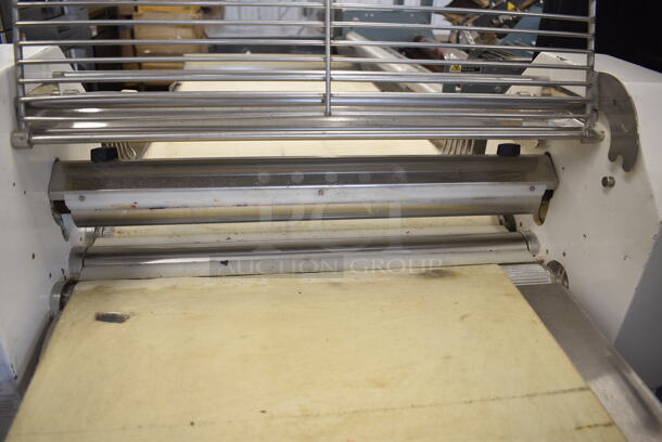2016 Doyon A620 Metal Commercial Floor Style Reversible Dough Sheeter on Commercial Casters. 1 Phase. Tested and Powers On But Parts Do Not Move
 - Image 4 of 9
