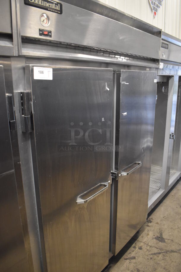 Continental 2RE Stainless Steel Commercial 2 Door Reach In Cooler on Commercial Casters. 115 Volts, 1 Phase. 57x34x82. Tested and Working! - Image 2 of 6