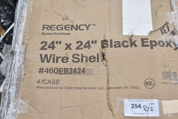 Box of 4 BRAND NEW SCRATCH AND DENT! Regency 460EB2424 24" x 24" NSF Black Epoxy Wire Shelf. May Be Missing Pieces.  - Image 3 of 3