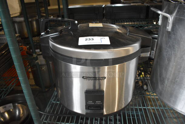 Proctor Silex 37560R Stainless Steel Commercial Countertop Rice Cooker. 120 Volts, 1 Phase. 19x16x16. Tested and Working!