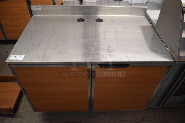 Duke SUB-P-48M Stainless Steel Commercial 2 Wood Pattern Door Counter w/ Back Splash. 48x30x40  - Image 4 of 7
