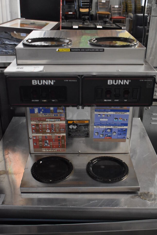 Bunn Stainless Steel Commercial Countertop 4 Burner Coffee Machine. 208/240 Volts, 3 Phase.